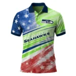 Seattle Seahawks Polo Shirt Customized Star Stripes Red Blue Best Selling