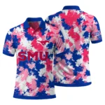 Smu Mustangs Polo Shirt Personalized Pixel Camo Blue Best Selling
