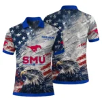 Smu Mustangs Polo Shirt Personalized Star Brushstrokes Blue Best Selling