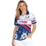 South Alabama Jaguars Polo Shirt Customized Floral Angles Blue White Best Selling