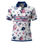 South Alabama Jaguars Polo Shirt Customized Floral Pinstripe Blue White Best Selling
