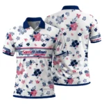 South Alabama Jaguars Polo Shirt Customized Floral Pinstripe Blue White Best Selling