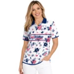 South Alabama Jaguars Polo Shirt Customized Floral Pinstripe Blue White Best Selling