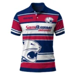 South Alabama Jaguars Polo Shirt Customized Horizontal Blocks Blue Best Selling