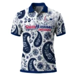 South Alabama Jaguars Polo Shirt Customized Paisley Florals Blue White Best Selling