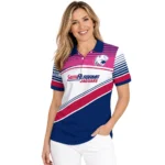 South Alabama Jaguars Polo Shirt Customized Slanted Stripes Blue White Best Selling