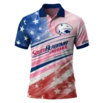 South Alabama Jaguars Polo Shirt Customized Star Stripes Red Blue Best Selling