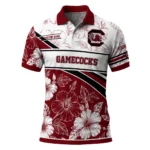 South Carolina Gamecocks Polo Shirt Personalized Floral Angles Garnet White Best Selling