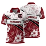 South Carolina Gamecocks Polo Shirt Personalized Floral Angles Garnet White Best Selling