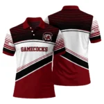 South Carolina Gamecocks Polo Shirt Personalized Slanted Stripes Garnet White Best Selling