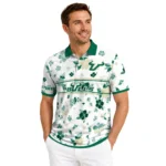 South Florida Bulls Polo Shirt Personalized Floral Pinstripe Green White Best Selling