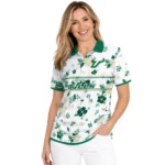 South Florida Bulls Polo Shirt Personalized Floral Pinstripe Green White Best Selling