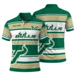 South Florida Bulls Polo Shirt Personalized Horizontal Blocks Green Best Selling