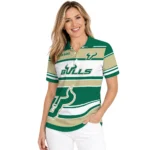 South Florida Bulls Polo Shirt Personalized Horizontal Blocks Green Best Selling