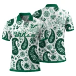 South Florida Bulls Polo Shirt Personalized Paisley Florals Green White Best Selling
