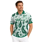 South Florida Bulls Polo Shirt Personalized Paisley Florals Green White Best Selling