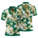 South Florida Bulls Polo Shirt Personalized Pixel Camo Green Best Selling