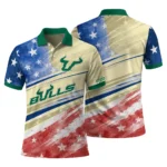 South Florida Bulls Polo Shirt Personalized Star Stripes Red Blue Best Selling