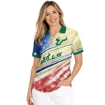 South Florida Bulls Polo Shirt Personalized Star Stripes Red Blue Best Selling