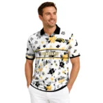 Southern Miss Golden Eagles Polo Shirt Custom Floral Pinstripe Black White Best Selling