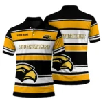 Southern Miss Golden Eagles Polo Shirt Custom Horizontal Blocks Black Best Selling