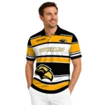 Southern Miss Golden Eagles Polo Shirt Custom Horizontal Blocks Black Best Selling