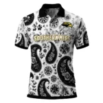 Southern Miss Golden Eagles Polo Shirt Custom Paisley Florals Black White Best Selling