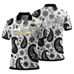 Southern Miss Golden Eagles Polo Shirt Custom Paisley Florals Black White Best Selling