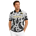 Southern Miss Golden Eagles Polo Shirt Custom Paisley Florals Black White Best Selling