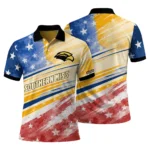 Southern Miss Golden Eagles Polo Shirt Custom Star Stripes Red Blue Best Selling