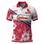 St Louis Cardinals Polo Shirt Custom Floral Angles Red White Best Selling