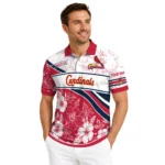 St Louis Cardinals Polo Shirt Custom Floral Angles Red White Best Selling