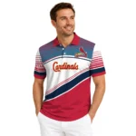St Louis Cardinals Polo Shirt Custom Slanted Stripes Red White Best Selling