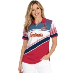St Louis Cardinals Polo Shirt Custom Slanted Stripes Red White Best Selling