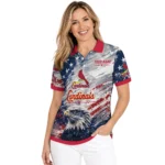 St Louis Cardinals Polo Shirt Custom Star Brushstrokes Red Blue Best Selling