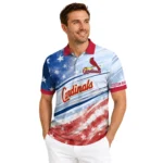 St Louis Cardinals Polo Shirt Custom Star Stripes Red Blue Best Selling