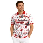 Tampa Bay Buccaneers Polo Shirt Personalized Floral Pinstripe Red White Best Selling