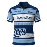 Tampa Bay Rays Polo Shirt Customized Horizontal Blocks Navy Best Selling