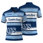 Tampa Bay Rays Polo Shirt Customized Horizontal Blocks Navy Best Selling