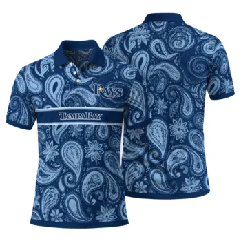 Tampa Bay Rays Polo Shirt Customized Paisley Band Navy Fashion Forward