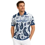 Tampa Bay Rays Polo Shirt Customized Paisley Florals Navy White Best Selling
