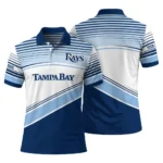 Tampa Bay Rays Polo Shirt Customized Slanted Stripes Navy White Best Selling