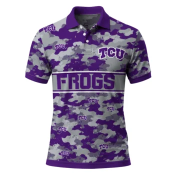 Tcu Horned Frogs Polo Shirt Custom Camo Band Purple Best Selling
