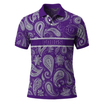Tcu Horned Frogs Polo Shirt Custom Paisley Band Purple Best Selling
