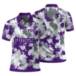 Tcu Horned Frogs Polo Shirt Custom Pixel Camo Purple Best Selling