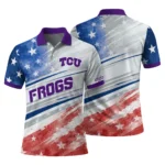 Tcu Horned Frogs Polo Shirt Custom Star Stripes Red Blue Best Selling