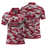 Temple Owls Polo Shirt Custom Camo Band Red Best Selling