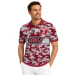 Temple Owls Polo Shirt Custom Camo Band Red Best Selling