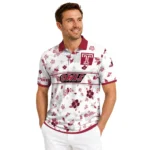 Temple Owls Polo Shirt Custom Floral Pinstripe Red White Best Selling