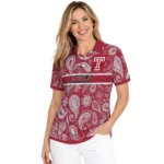 Temple Owls Polo Shirt Custom Paisley Band Red Best Selling